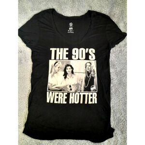 Recycled Karma Tee Shirt Women Black Beverly Hills 90210 90s Were Hotter 1150